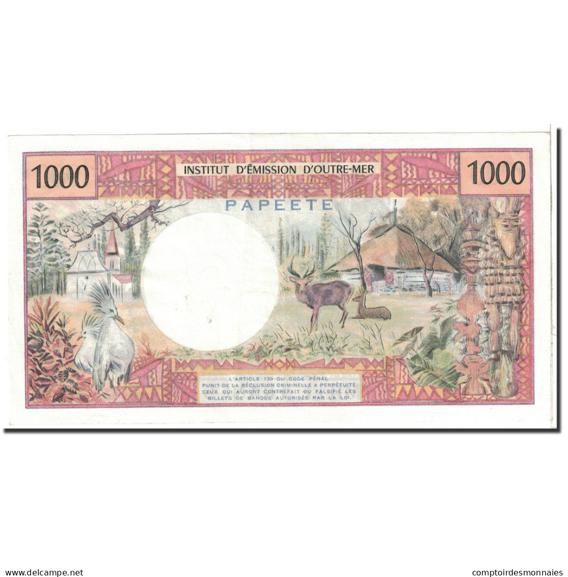 Billet, Tahiti, 1000 Francs, 1977, Undated, KM:27b, SPL+ - Papeete (Polinesia Francesa 1914-1985)