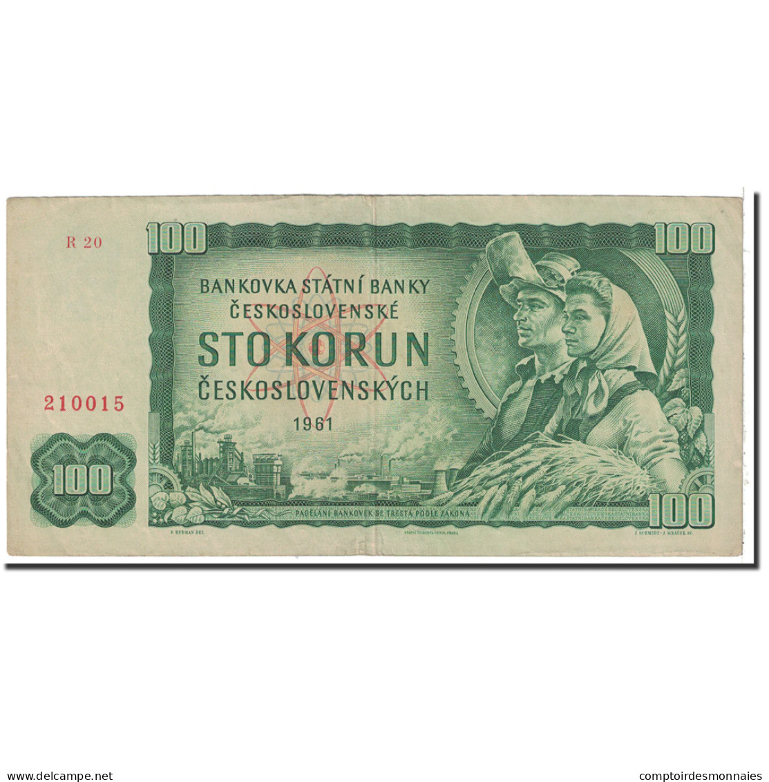 Billet, Tchécoslovaquie, 100 Korun, 1961, KM:91c, TTB - Checoslovaquia