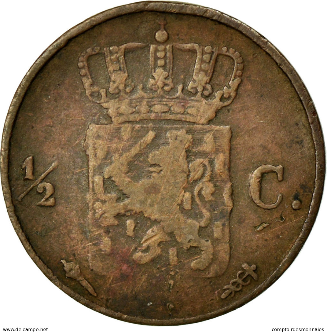 Monnaie, Pays-Bas, William I, 1/2 Cent, 1832, TB, Cuivre, KM:51 - 1815-1840: Willem I