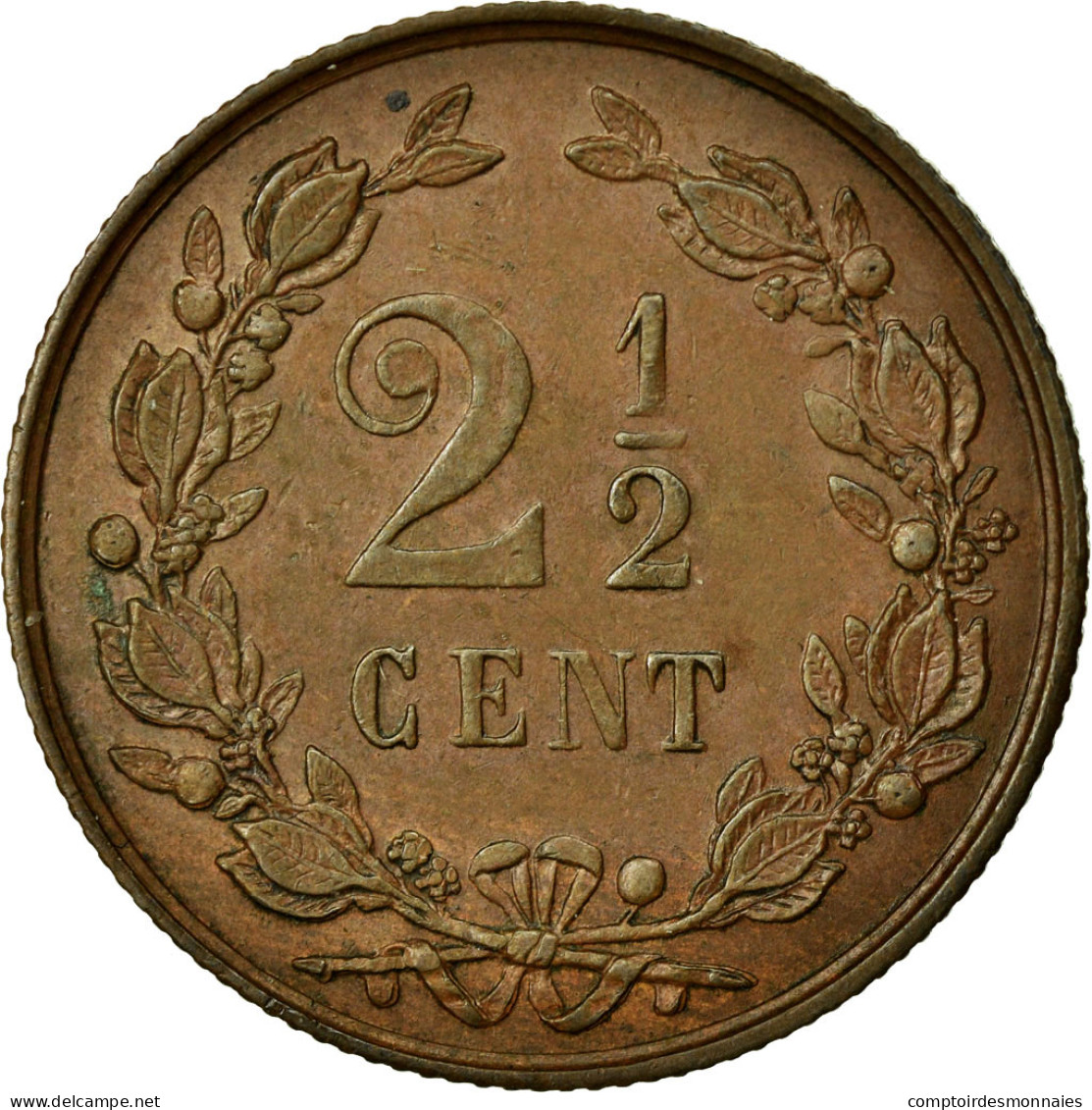 Monnaie, Pays-Bas, Wilhelmina I, 2-1/2 Cent, 1894, TTB+, Bronze, KM:108.2 - 2.5 Cent