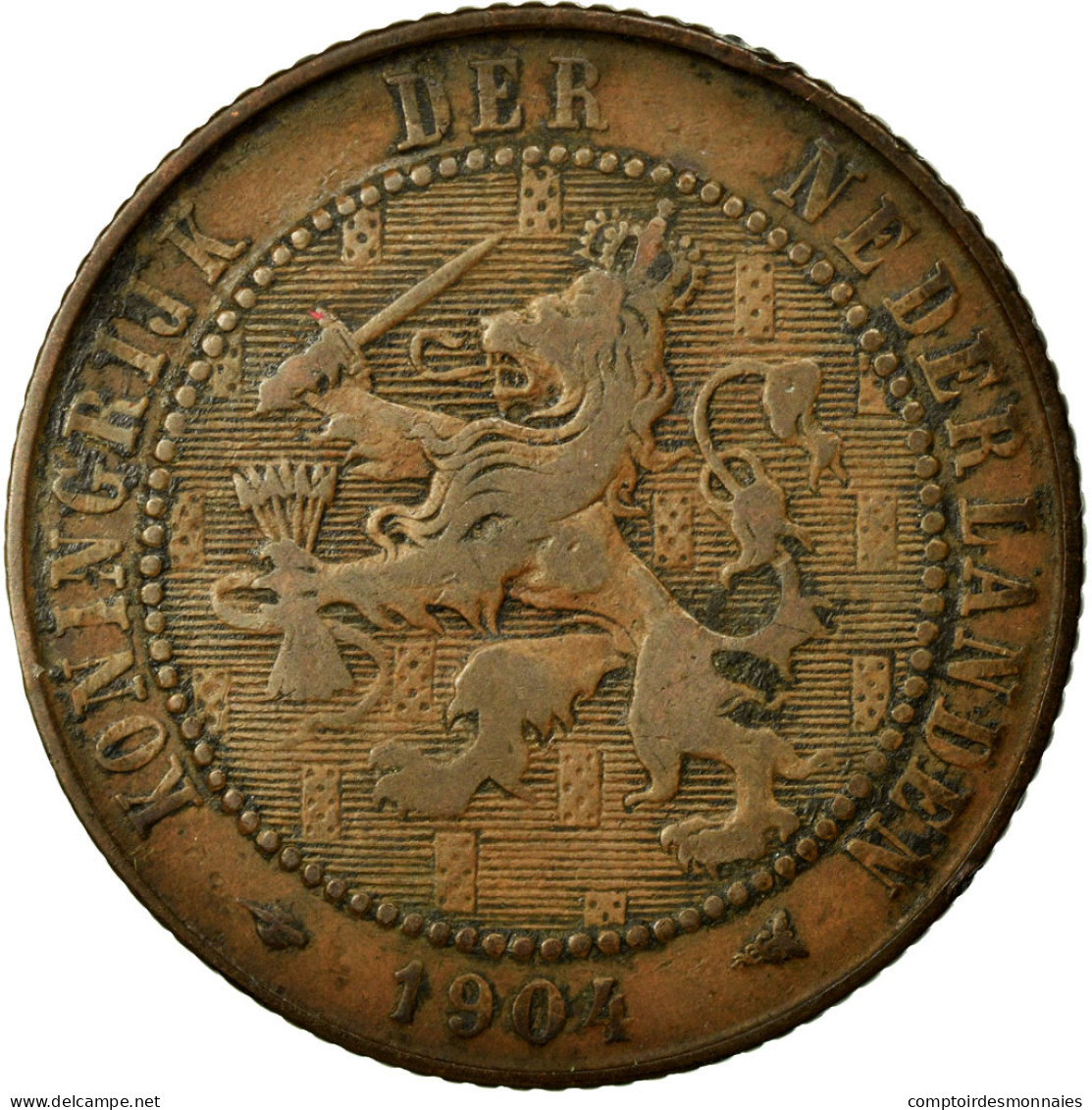 Monnaie, Pays-Bas, Wilhelmina I, 2-1/2 Cent, 1904, TTB, Bronze, KM:134 - 2.5 Cent