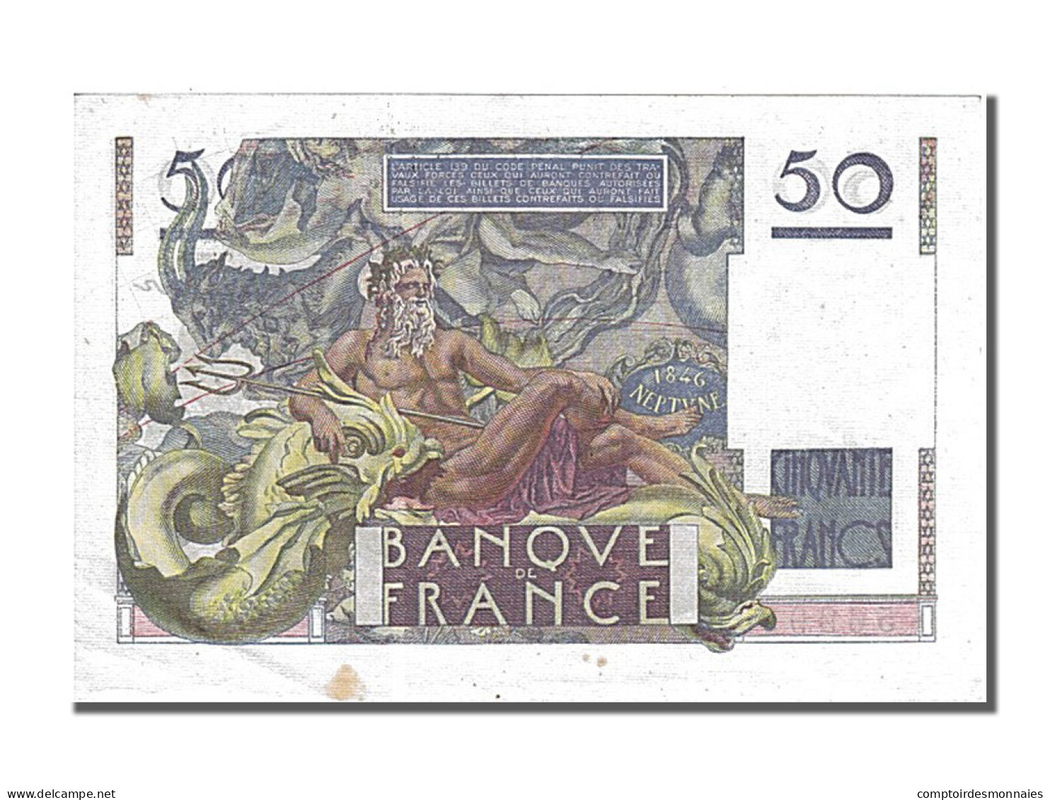 Billet, France, 50 Francs, 50 F 1946-1951 ''Le Verrier'', 1950, 1950-08-24 - 50 F 1946-1951 ''Le Verrier''