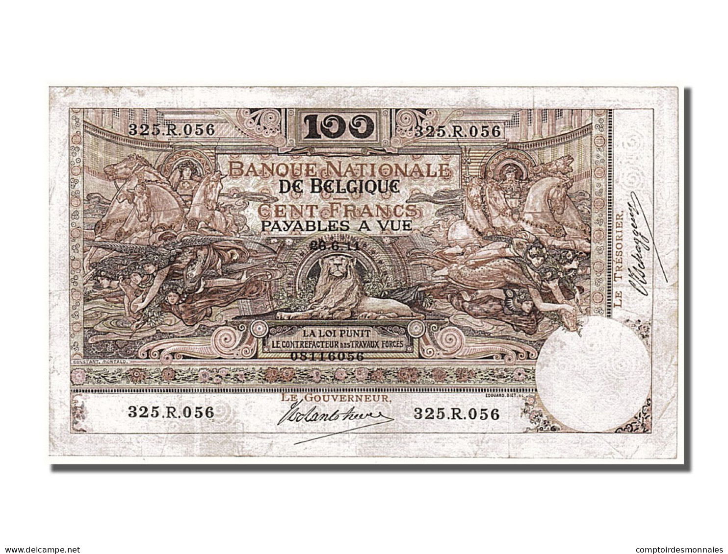 Billet, Belgique, 100 Francs, 1911, 1911-06-26, TTB - 100 Franchi