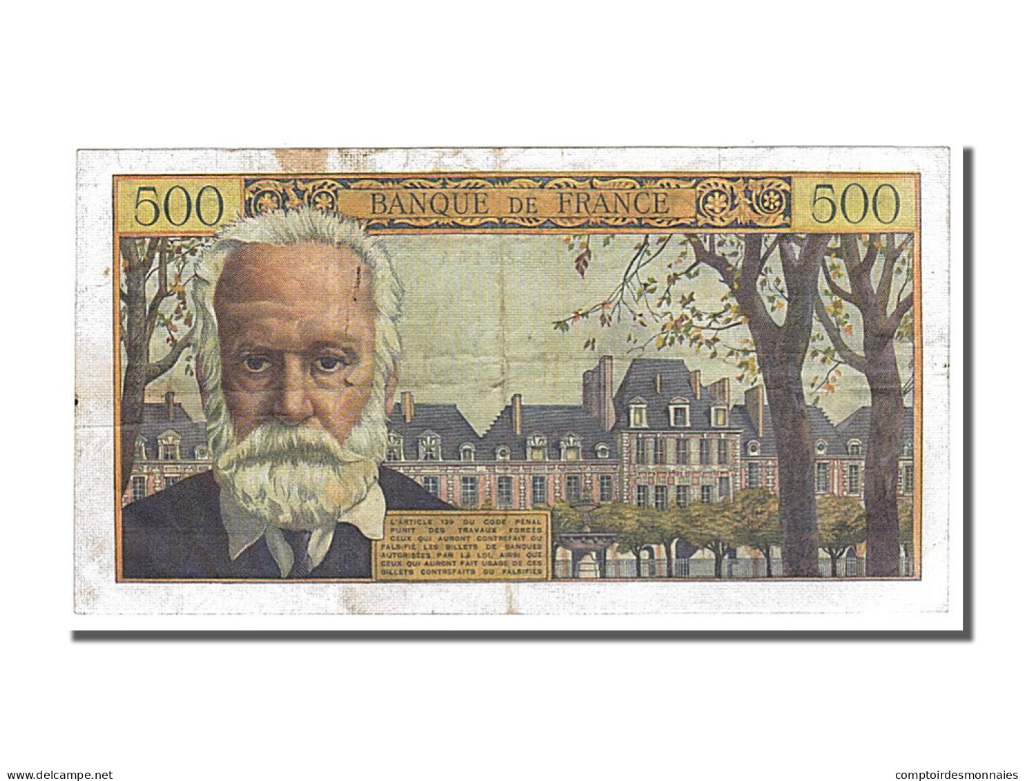 Billet, France, 500 Francs, 500 F 1954-1958 ''Victor Hugo'', 1958, 1958-10-30 - 500 F 1954-1958 ''Victor Hugo''