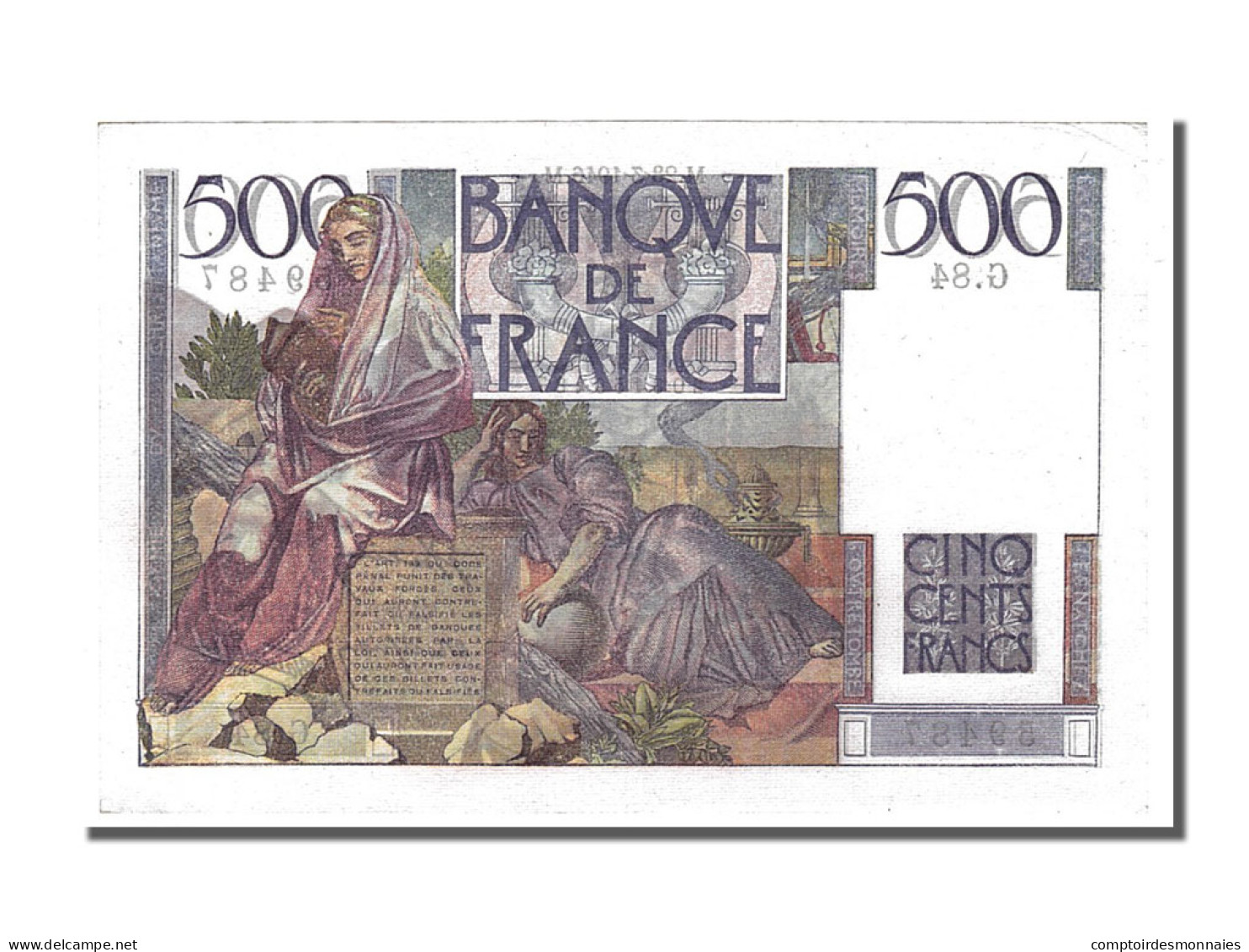 Billet, France, 500 Francs, 500 F 1945-1953 ''Chateaubriand'', 1946, 1946-03-28 - 500 F 1945-1953 ''Chateaubriand''