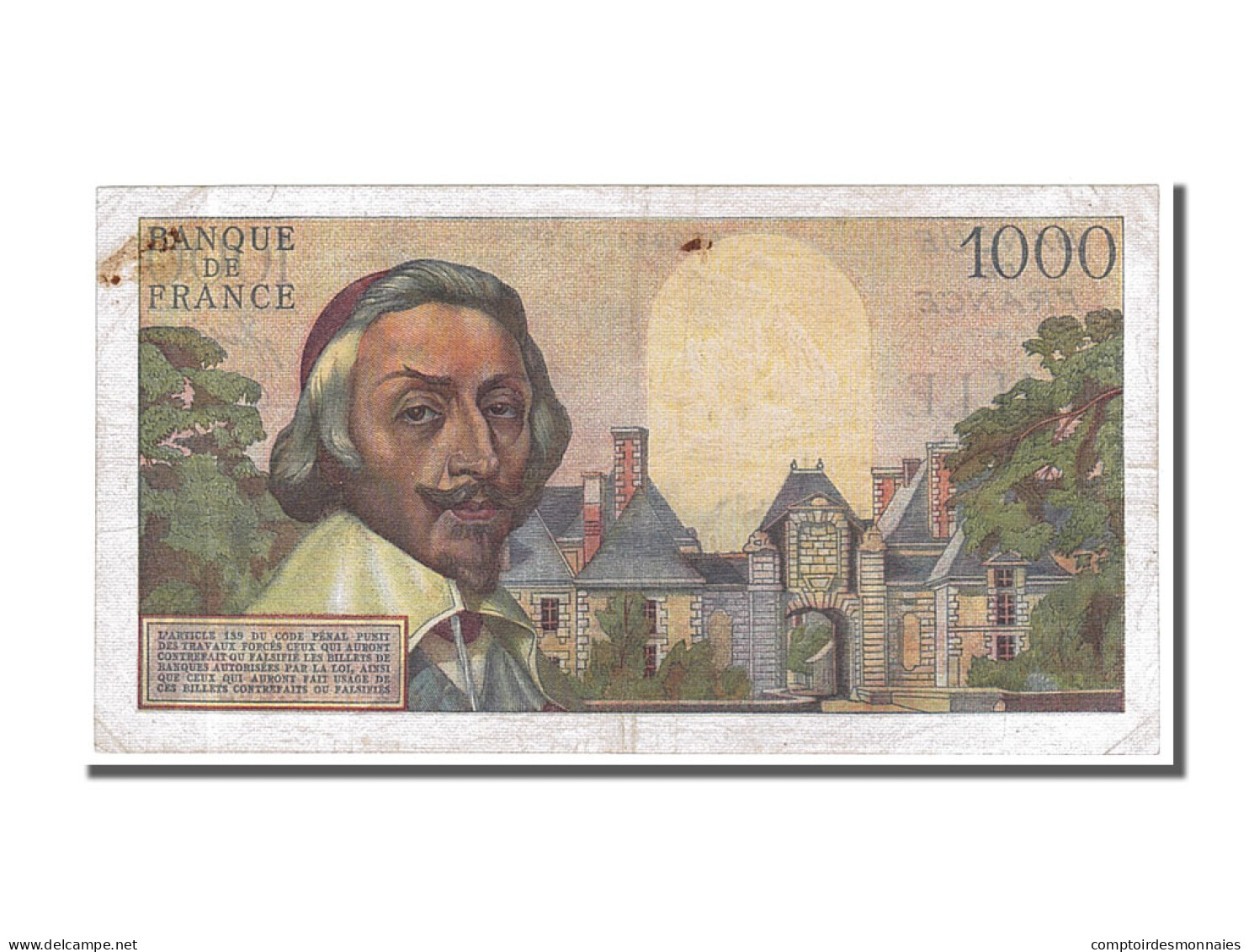 Billet, France, 1000 Francs, 1 000 F 1953-1957 ''Richelieu'', 1956, 1956-11-02 - 1 000 F 1953-1957 ''Richelieu''