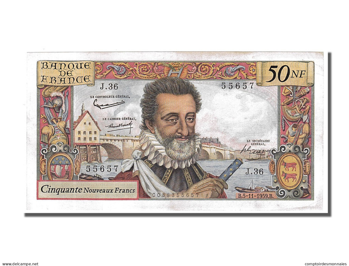 Billet, France, 50 Nouveaux Francs, 50 NF 1959-1961 ''Henri IV'', 1959 - 50 NF 1959-1961 ''Henri IV''