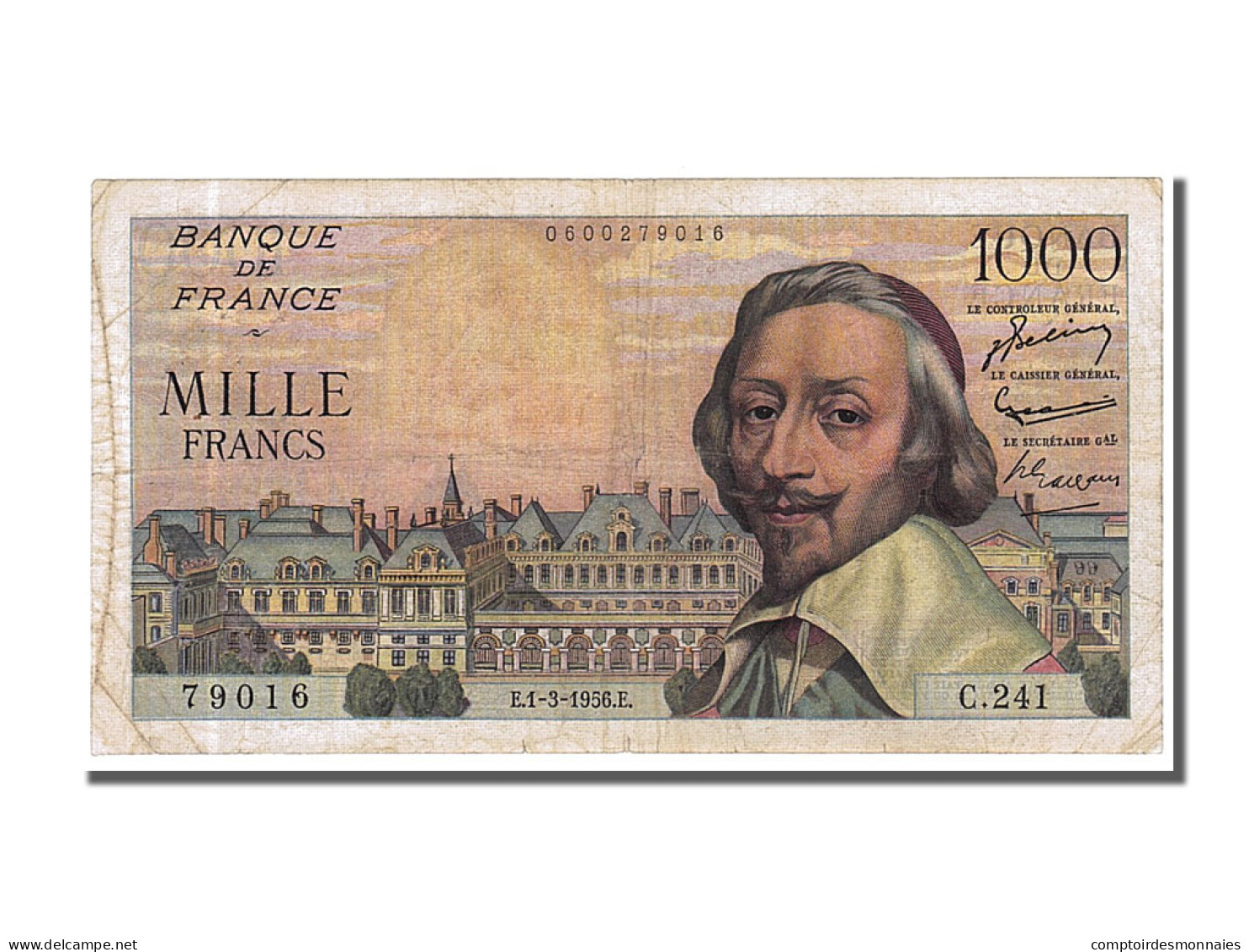 Billet, France, 1000 Francs, 1 000 F 1953-1957 ''Richelieu'', 1956, 1956-03-01 - 1 000 F 1953-1957 ''Richelieu''