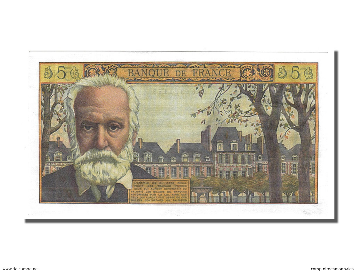 Billet, France, 5 Nouveaux Francs, 5 NF 1959-1965 ''Victor Hugo'', 1961 - 5 NF 1959-1965 ''Victor Hugo''