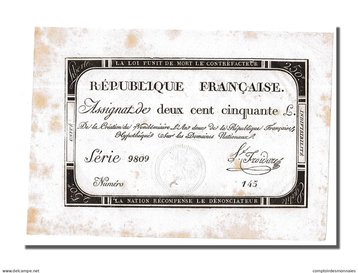 Billet, France, 250 Livres, 1793, Froidure, SUP+, KM:A75, Lafaurie:170 - Assignats & Mandats Territoriaux