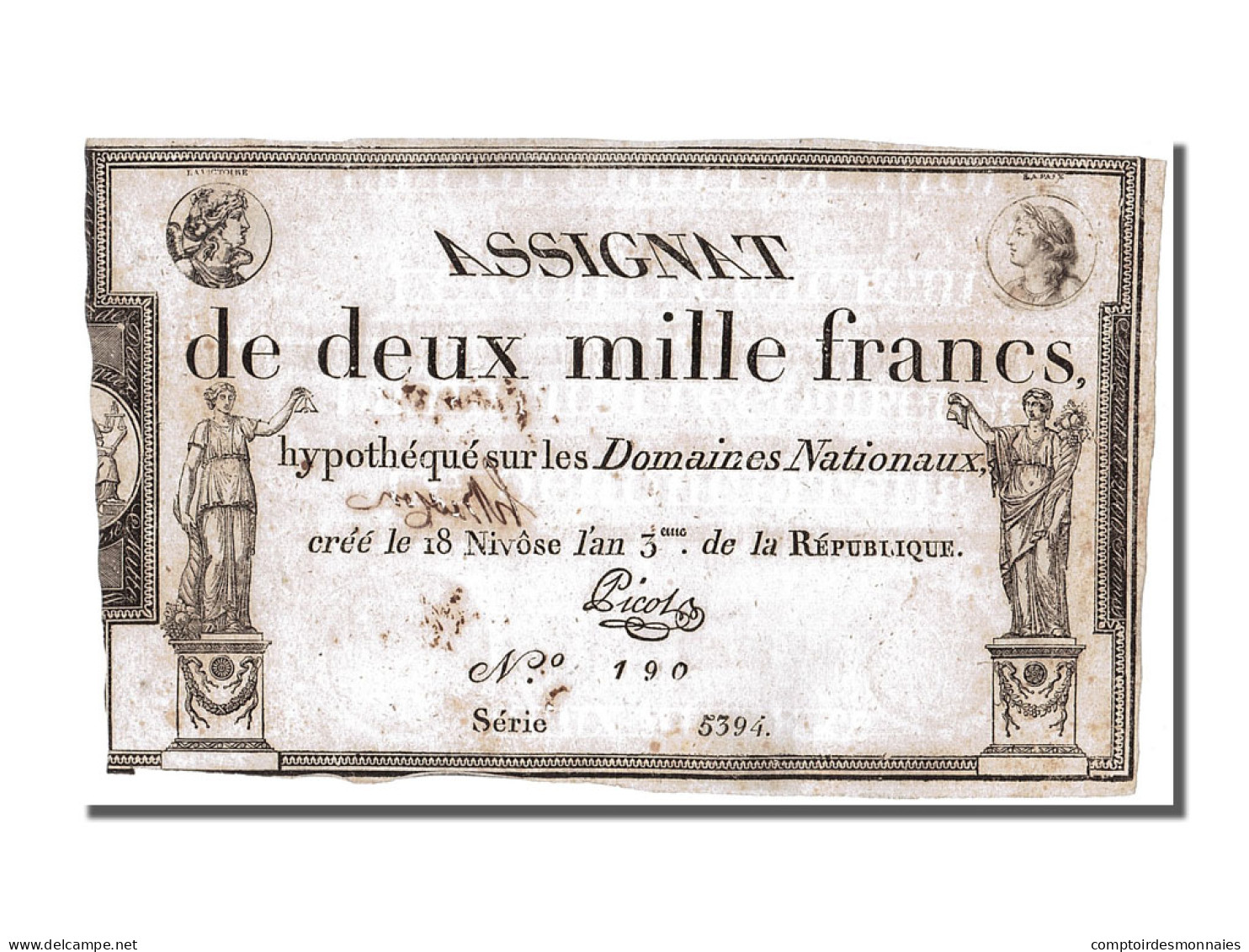 Billet, France, 2000 Francs, 1795, Picot, TTB, KM:A81, Lafaurie:176 - Assignats & Mandats Territoriaux