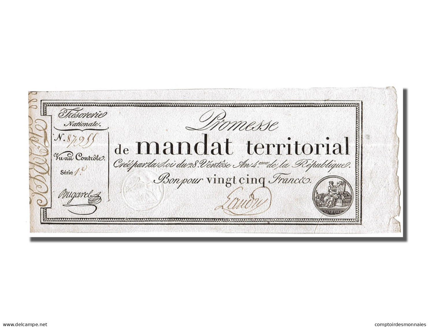 Billet, France, 25 Francs, 1796, Bugarel, SUP+, KM:A83b, Lafaurie:200 - Assignats & Mandats Territoriaux