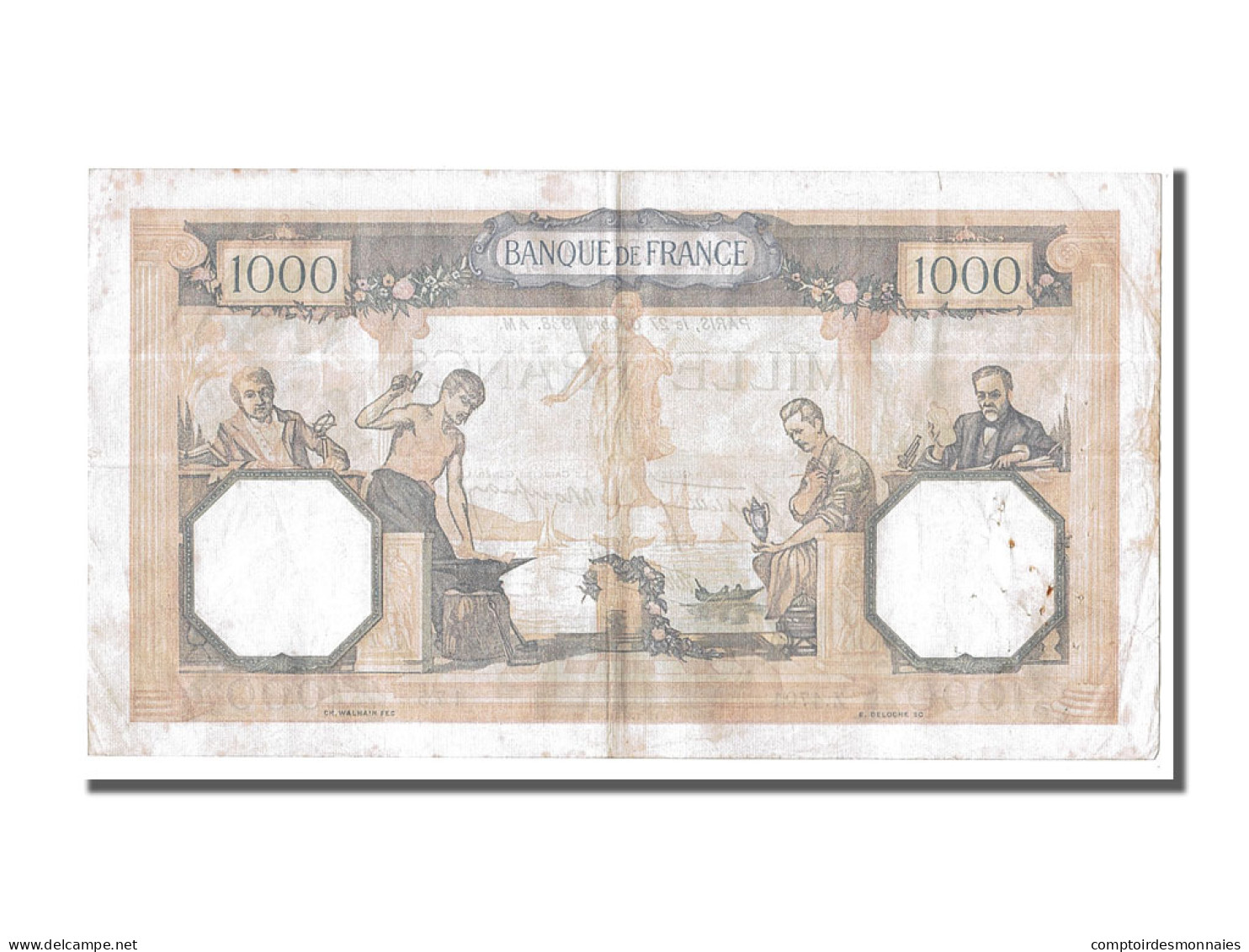 Billet, France, 500 Francs, 1 000 F 1927-1940 ''Cérès Et Mercure'', 1938 - 1 000 F 1927-1940 ''Cérès Et Mercure''