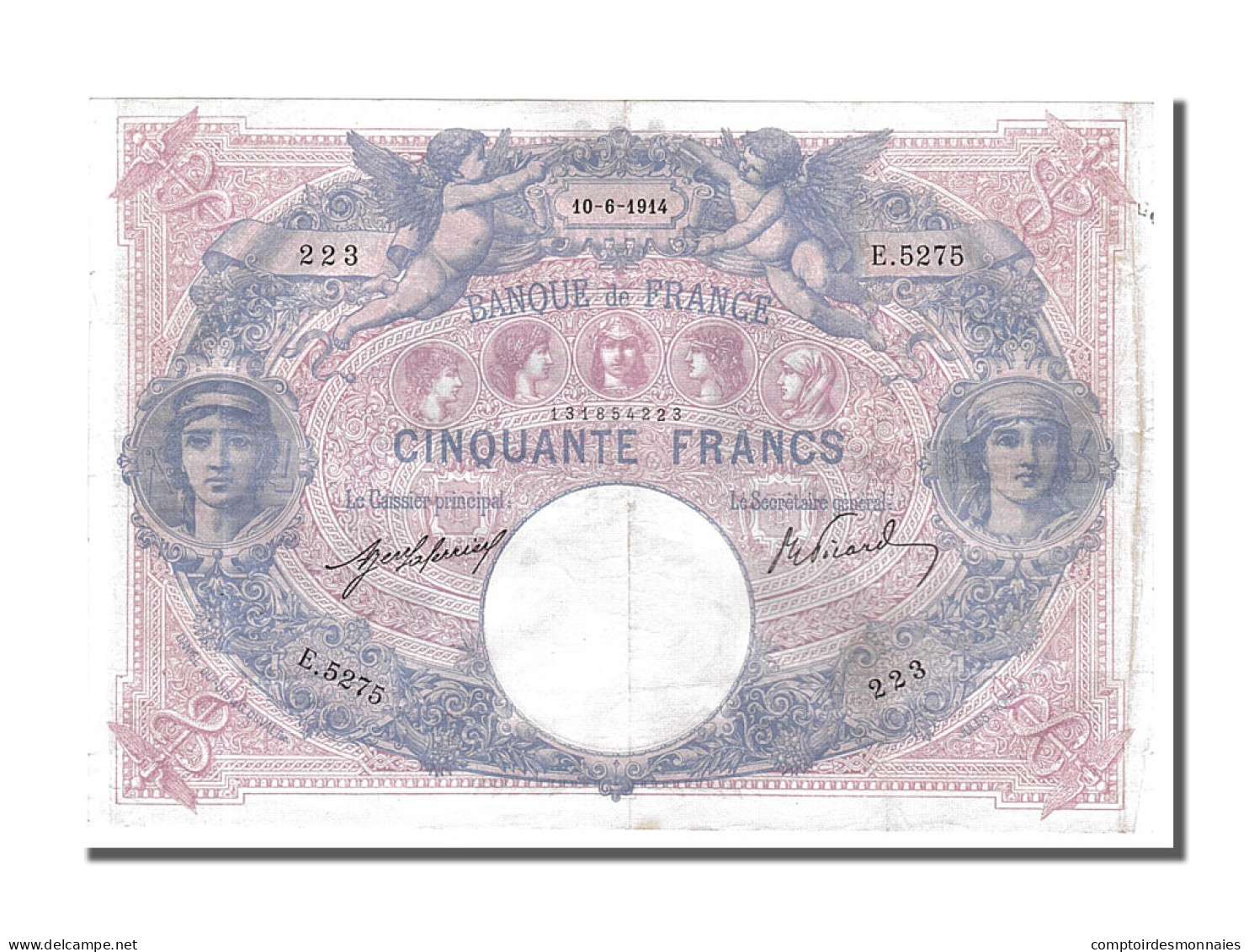 Billet, France, 50 Francs, 50 F 1889-1927 ''Bleu Et Rose'', 1914, 1914-06-10 - 50 F 1889-1927 ''Bleu Et Rose''