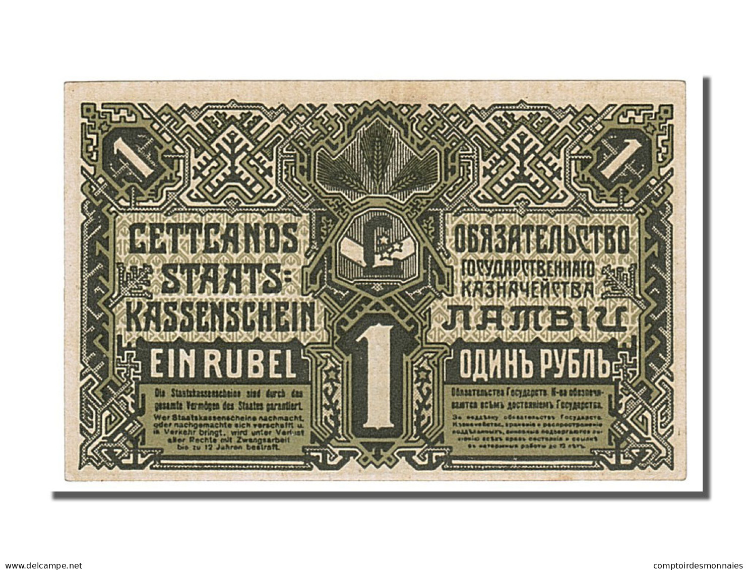 Billet, Latvia, 1 Rublis, 1919, SUP+ - Lettonie