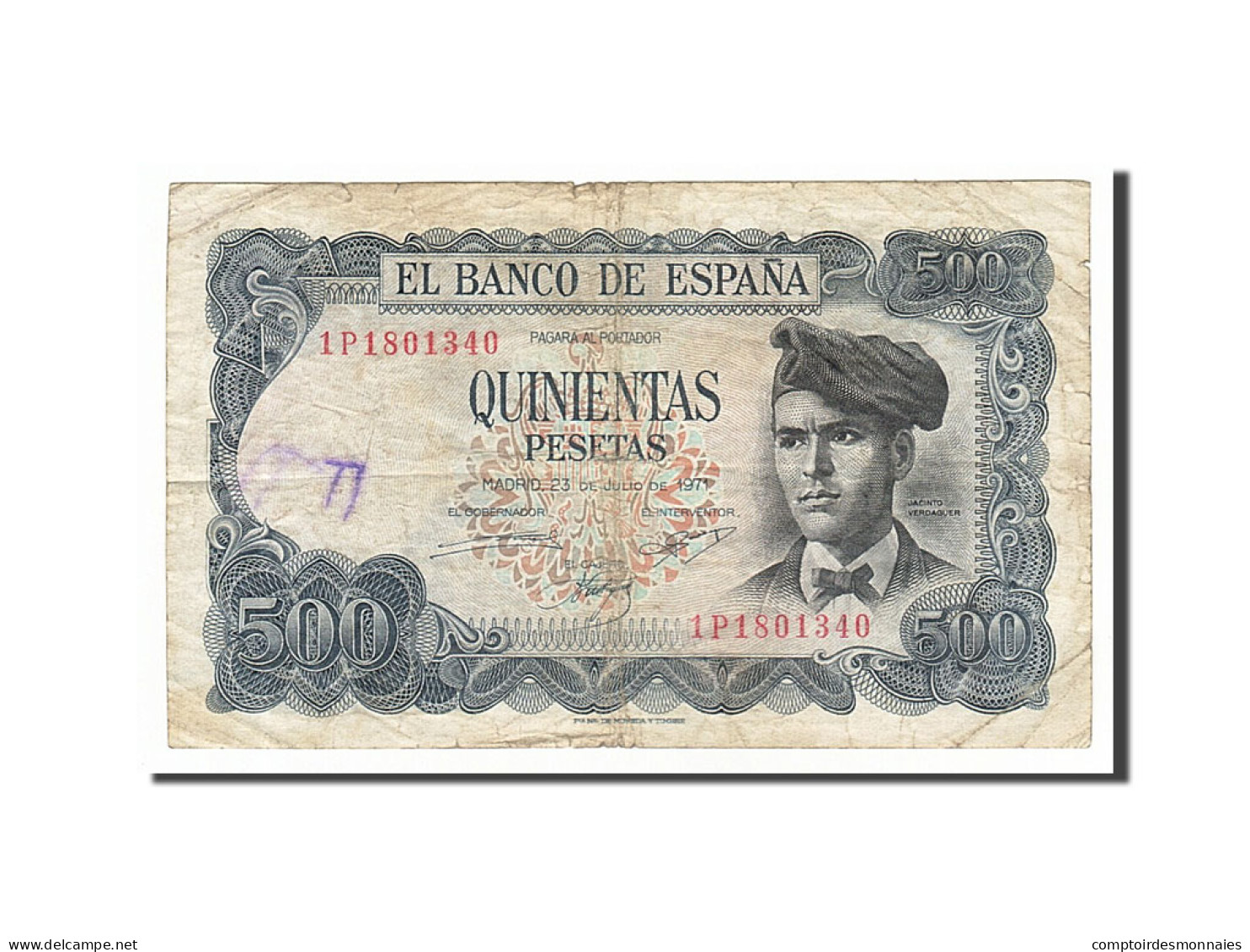 Billet, Espagne, 500 Pesetas, 1971, 1971-07-23, TB - 500 Pesetas