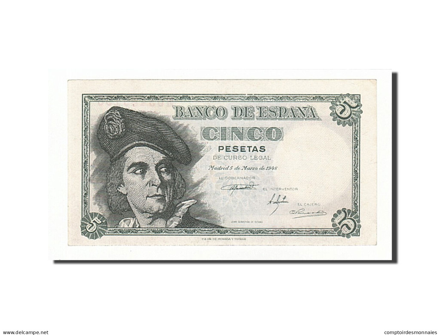 Billet, Espagne, 5 Pesetas, 1948, 1948-03-05, NEUF - 5 Peseten