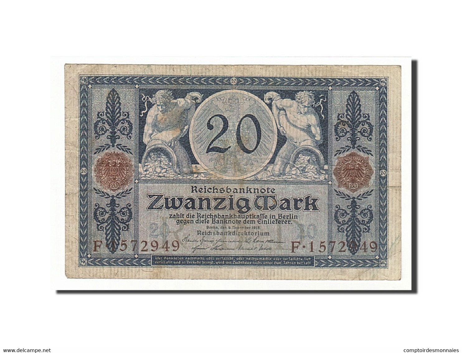 Billet, Allemagne, 20 Mark, 1915, 1915-11-04, KM:63, TB - 20 Mark