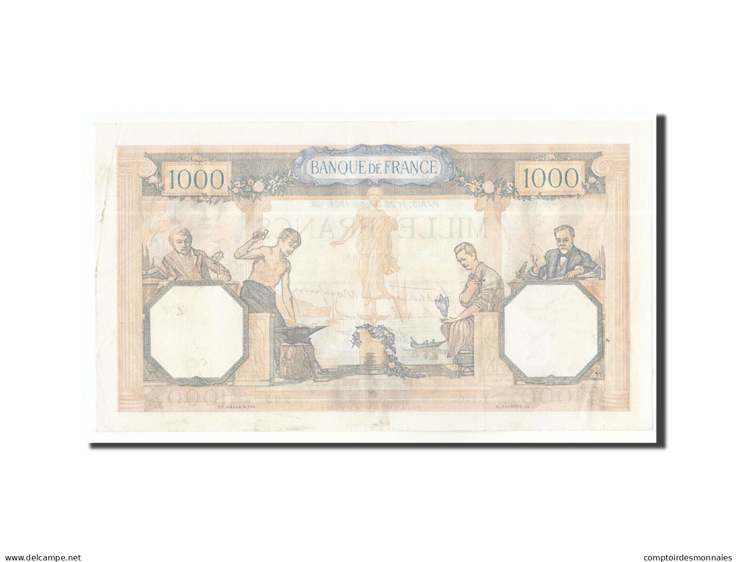 Billet, France, 1000 Francs, 1938, 1938-10-20, TTB+, Fayette:38.30, KM:90c - 1 000 F 1927-1940 ''Cérès Et Mercure''