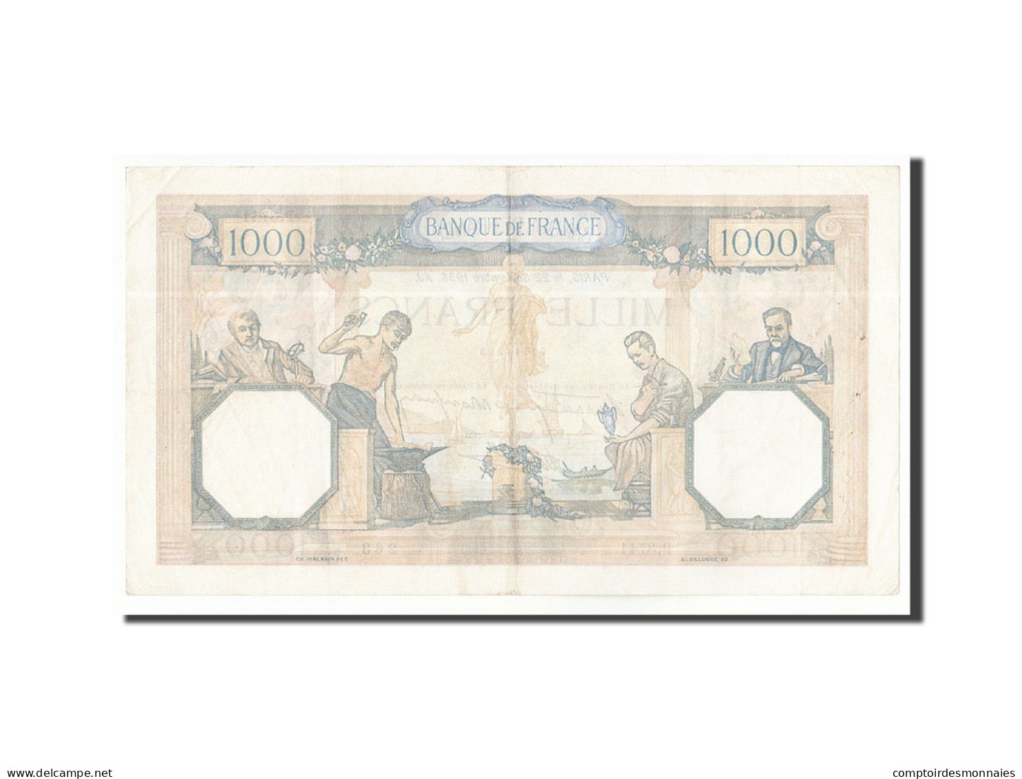 Billet, France, 1000 Francs, 1938, 1938-09-22, TTB+, Fayette:38.27, KM:90c - 1 000 F 1927-1940 ''Cérès Et Mercure''