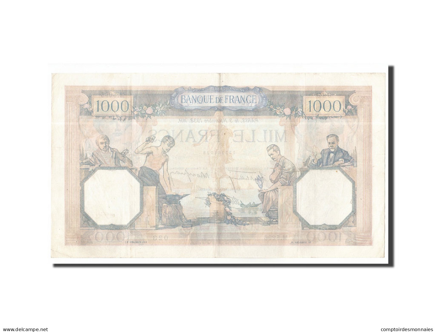 Billet, France, 1000 Francs, 1938, 1938-11-03, TTB+, Fayette:38.32, KM:90c - 1 000 F 1927-1940 ''Cérès Et Mercure''