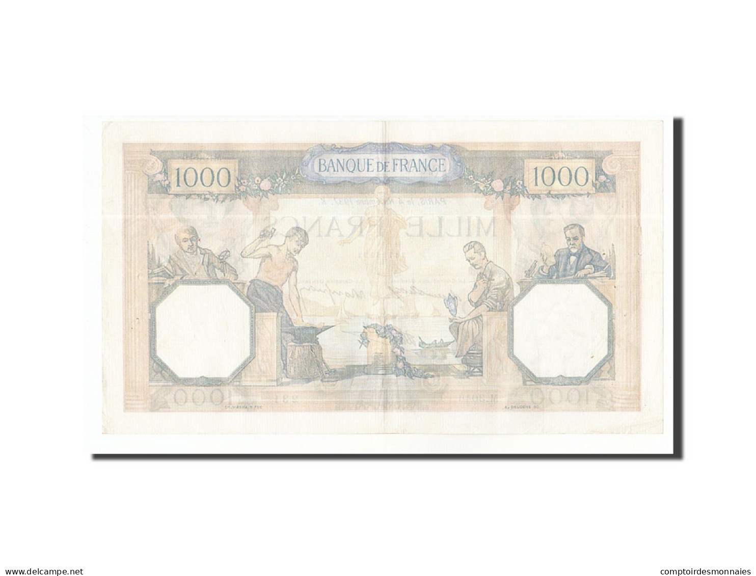 Billet, France, 1000 Francs, 1937, 1937-11-04, TTB+, Fayette:38.4, KM:90b - 1 000 F 1927-1940 ''Cérès Et Mercure''