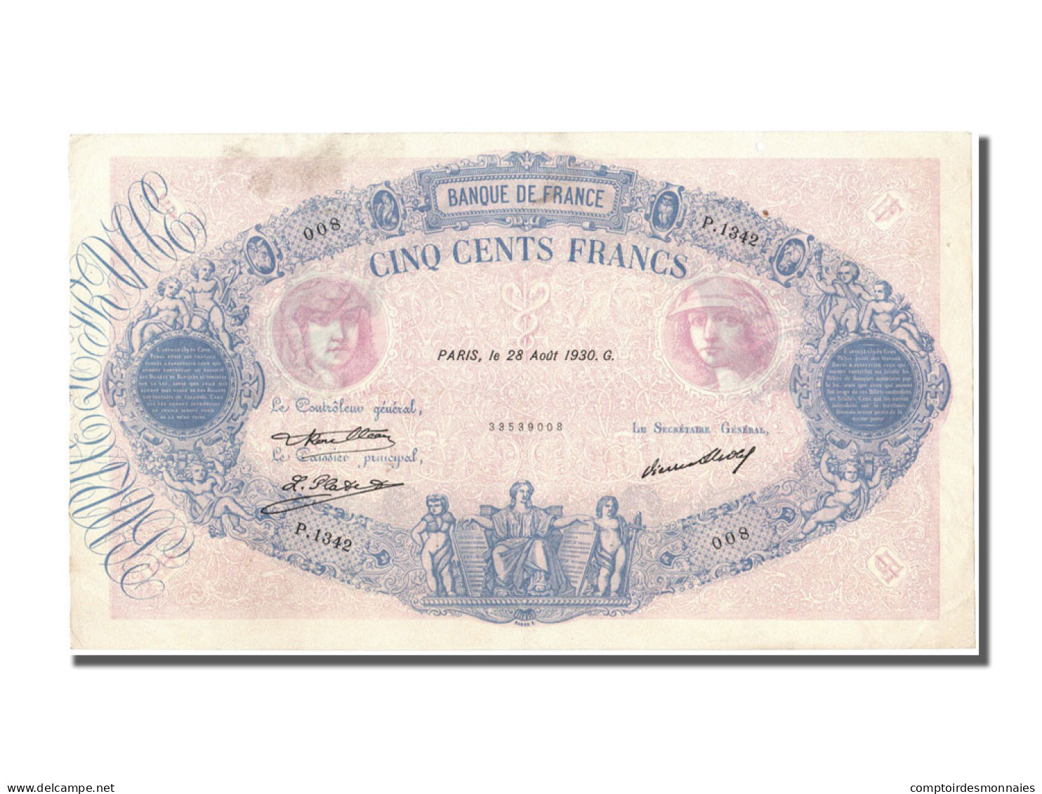 500 Francs Type Bleu Et Rose - 50 F 1889-1927 ''Bleu Et Rose''