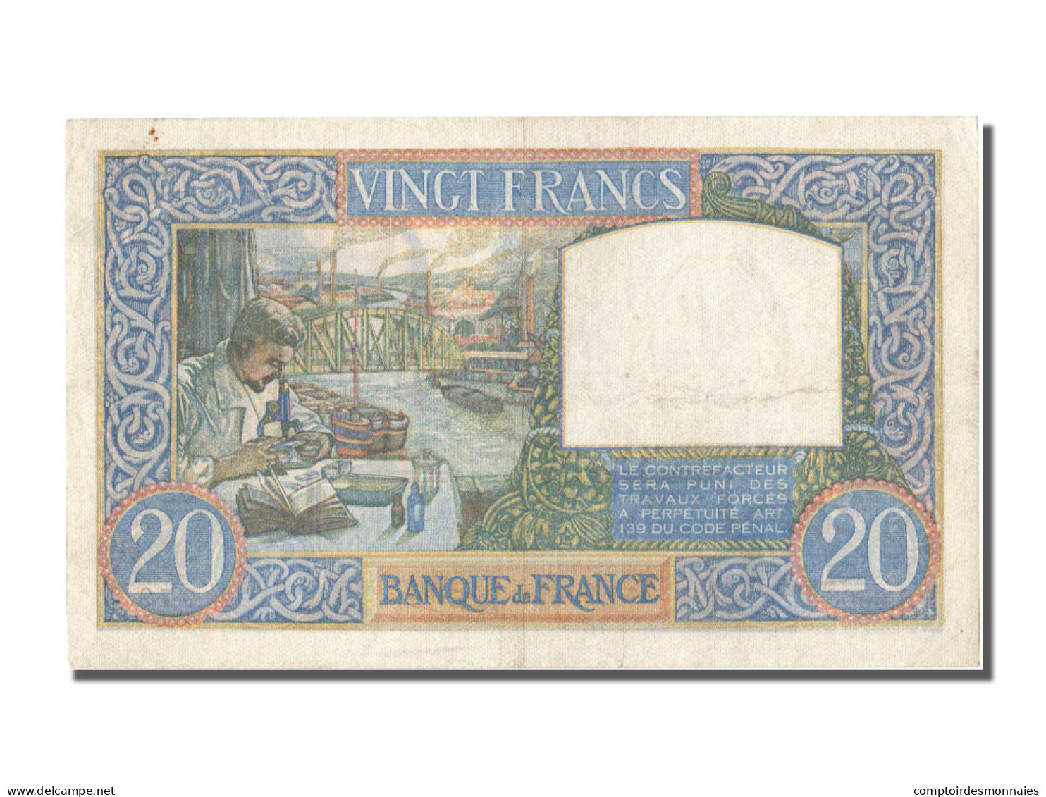 Billet, France, 20 Francs, 20 F 1939-1942 ''Science Et Travail'', 1941 - 20 F 1939-1942 ''Science Et Travail''