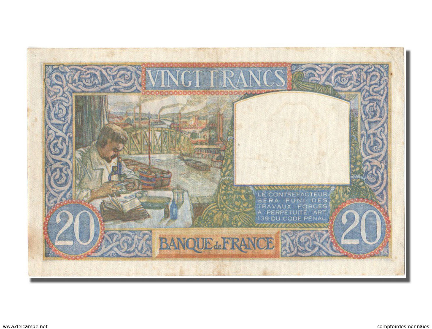 Billet, France, 20 Francs, 20 F 1939-1942 ''Science Et Travail'', 1941 - 20 F 1939-1942 ''Science Et Travail''