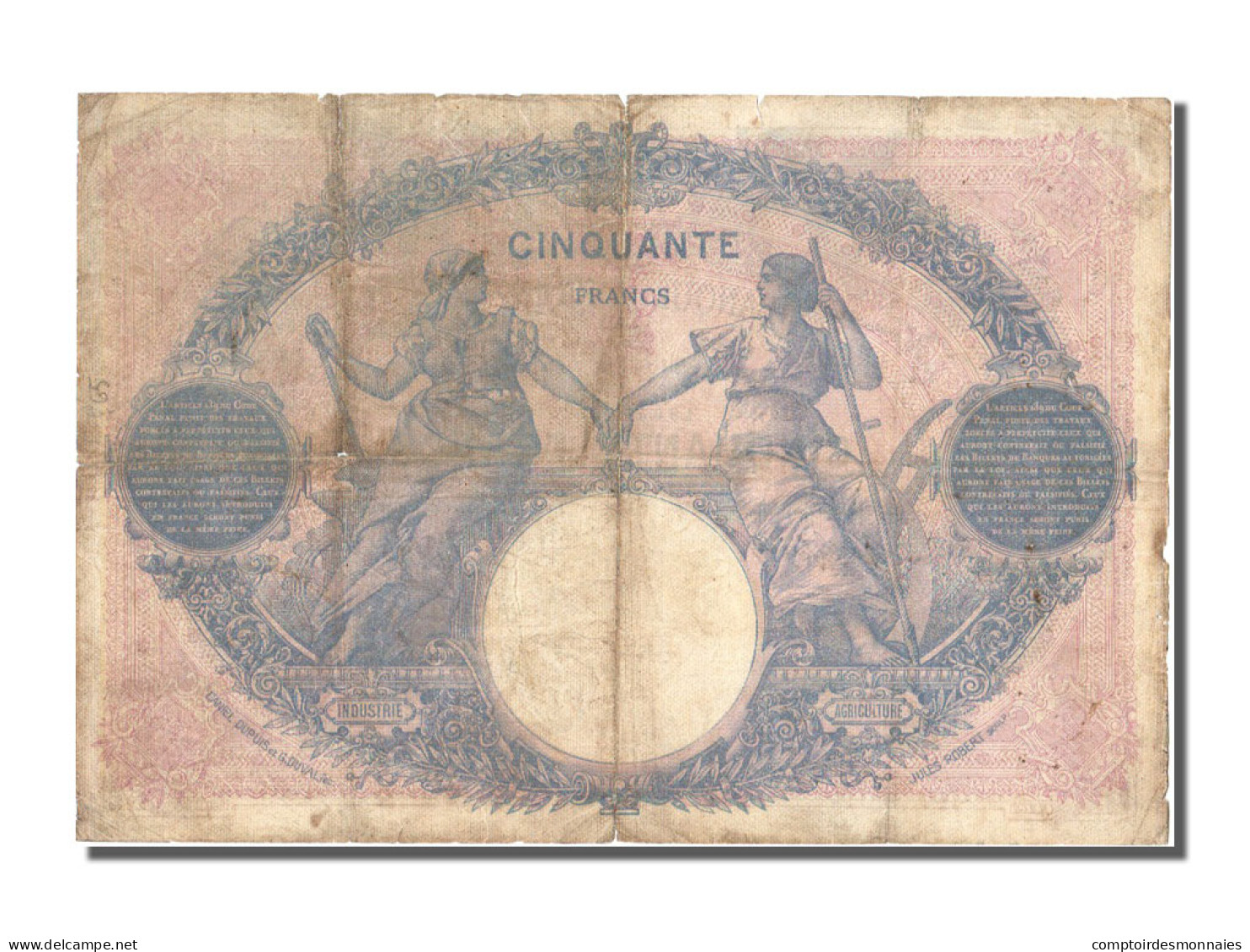 Billet, France, 50 Francs, 50 F 1889-1927 ''Bleu Et Rose'', 1917, TB+ - 50 F 1889-1927 ''Bleu Et Rose''