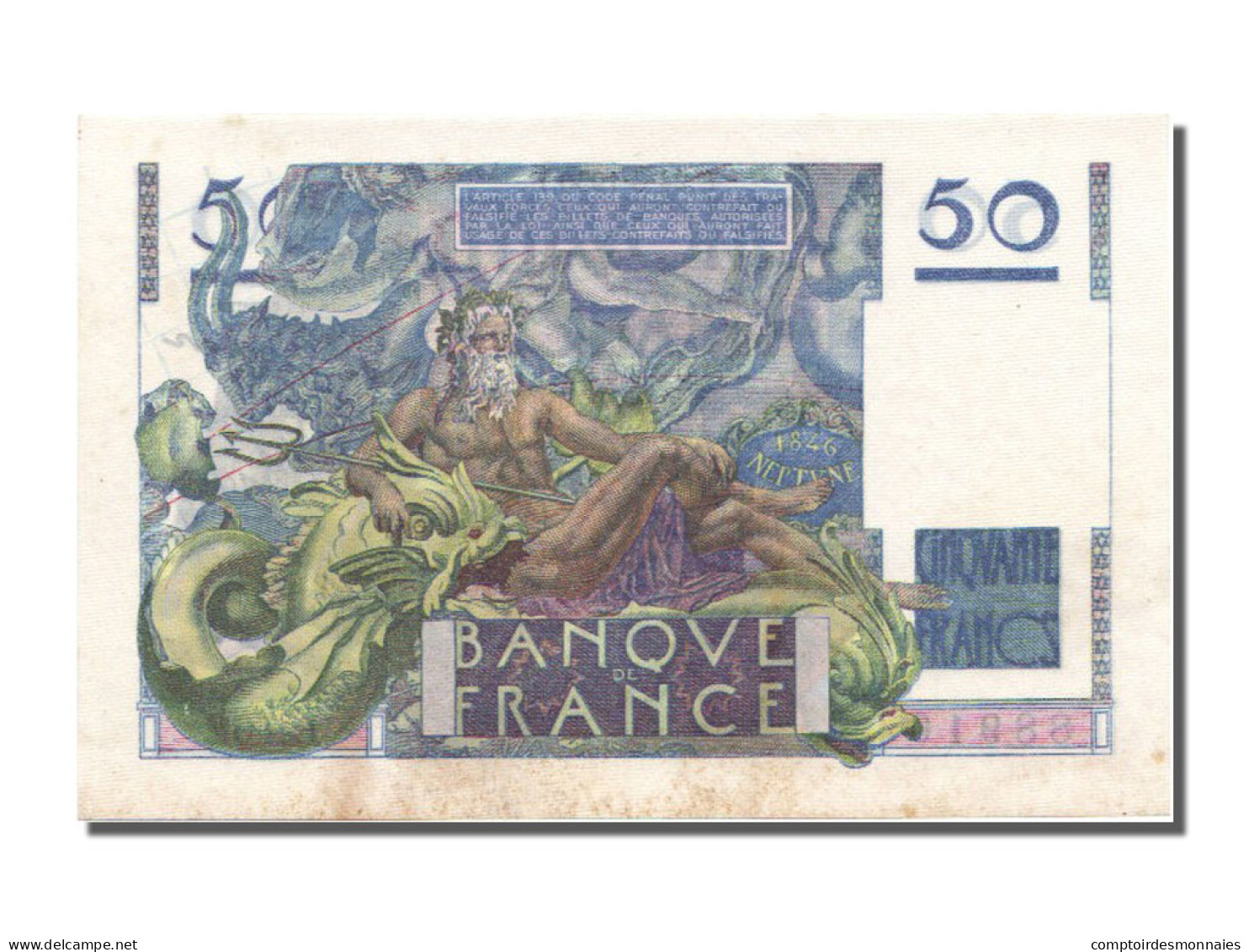 Billet, France, 50 Francs, 50 F 1946-1951 ''Le Verrier'', 1950, 1950-08-24 - 50 F 1946-1951 ''Le Verrier''