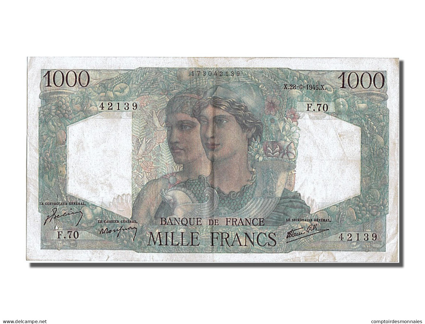 Billet, France, 1000 Francs, 1 000 F 1945-1950 ''Minerve Et Hercule'', 1945 - 1 000 F 1945-1950 ''Minerve Et Hercule''