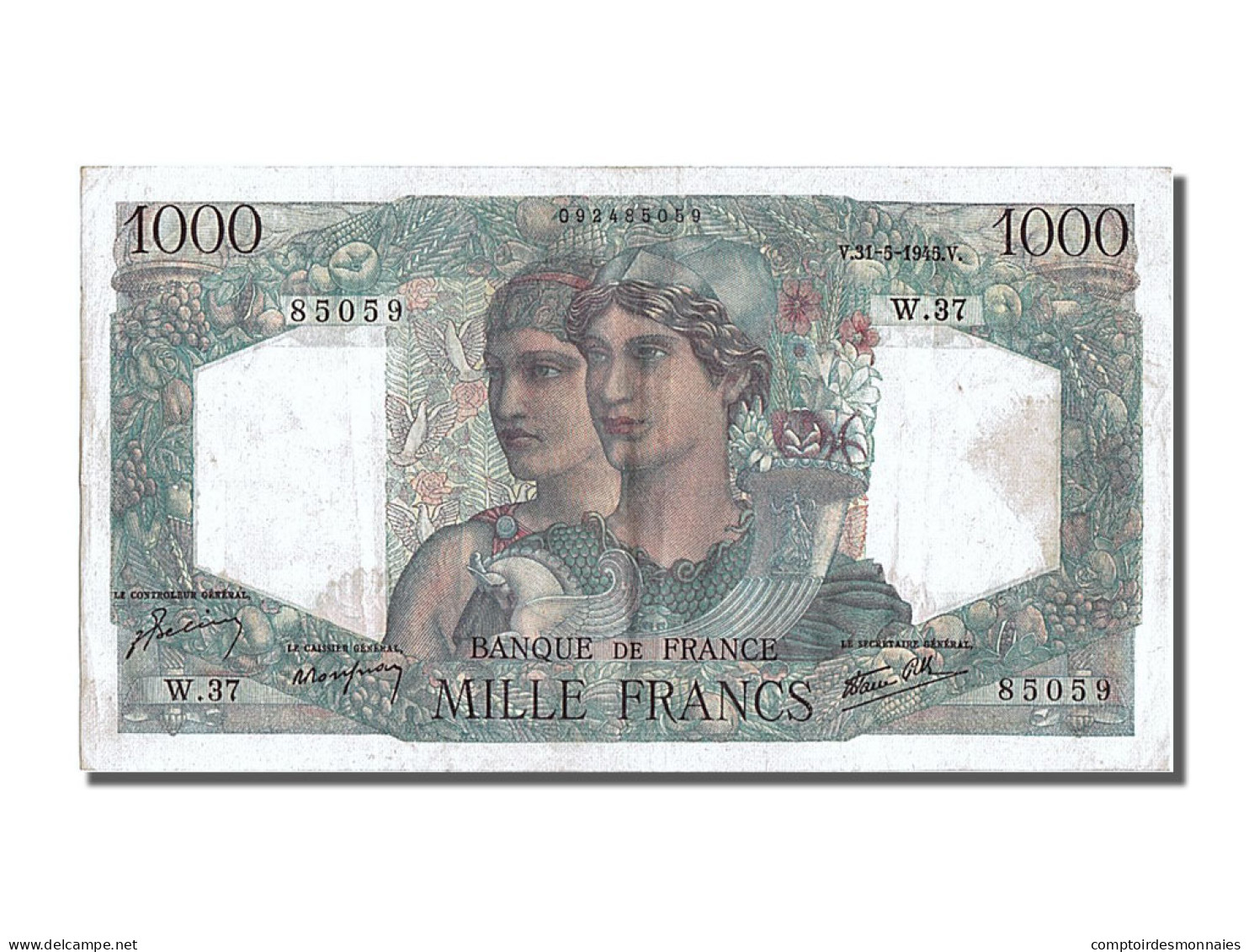 Billet, France, 1000 Francs, 1 000 F 1945-1950 ''Minerve Et Hercule'', 1945 - 1 000 F 1945-1950 ''Minerve Et Hercule''