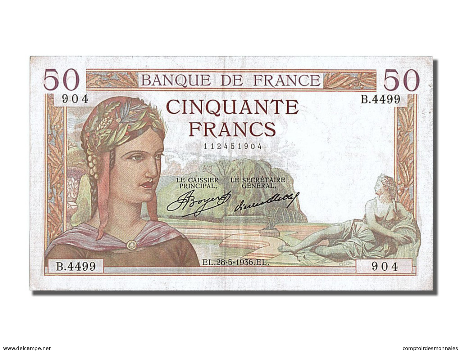 Billet, France, 50 Francs, 50 F 1934-1940 ''Cérès'', 1936, 1936-05-28, SUP - 50 F 1934-1940 ''Cérès''