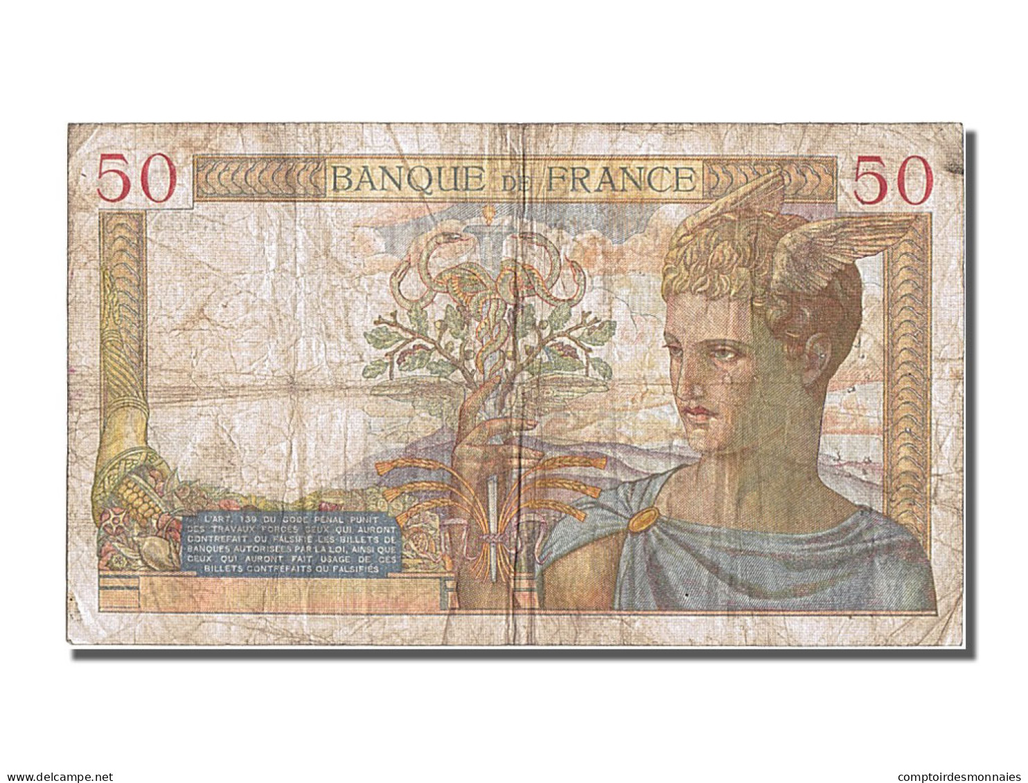 Billet, France, 50 Francs, 50 F 1934-1940 ''Cérès'', 1936, 1936-05-28, TB - 50 F 1934-1940 ''Cérès''