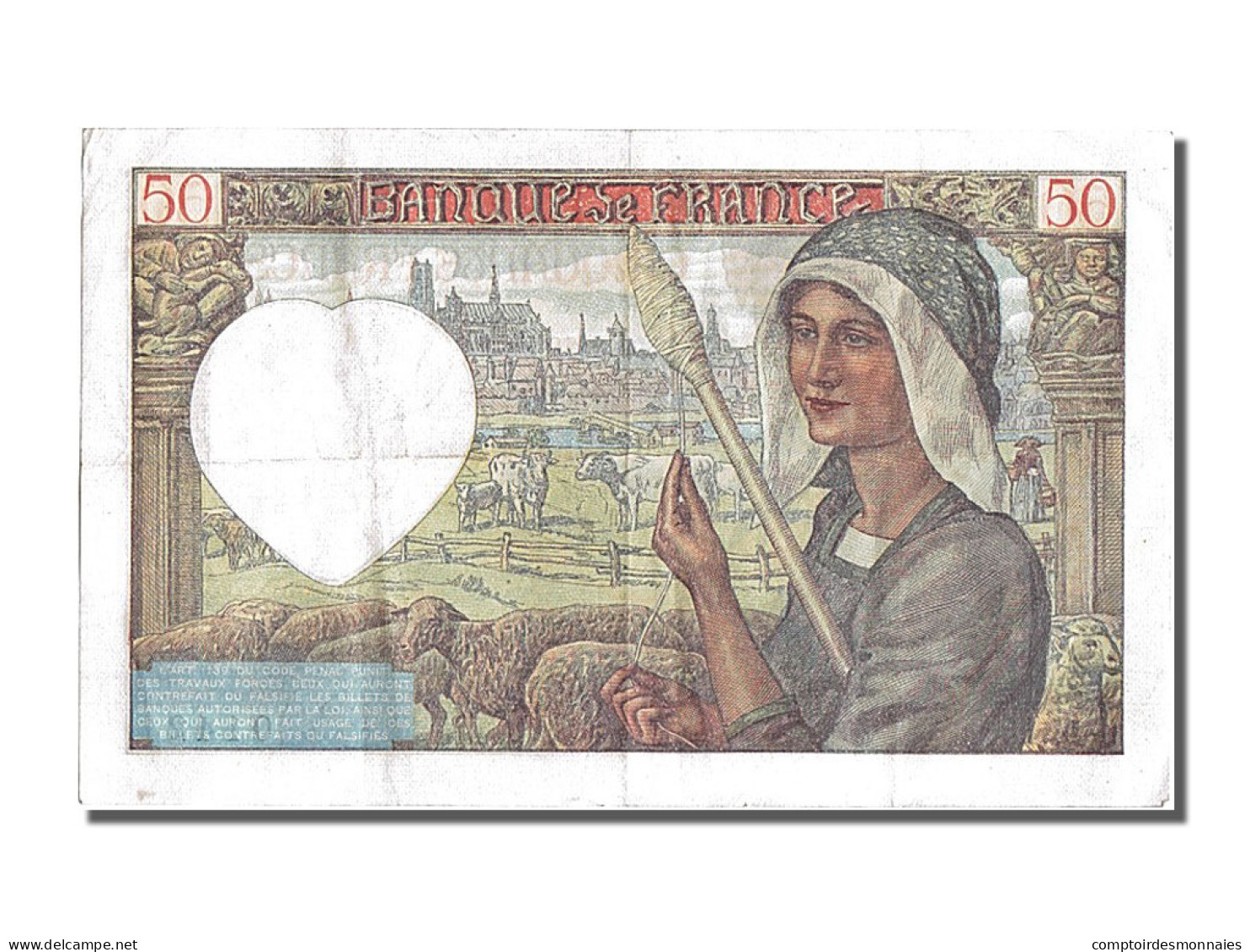 Billet, France, 50 Francs, 50 F 1940-1942 ''Jacques Coeur'', 1940, 1940-09-05 - 50 F 1940-1942 ''Jacques Coeur''