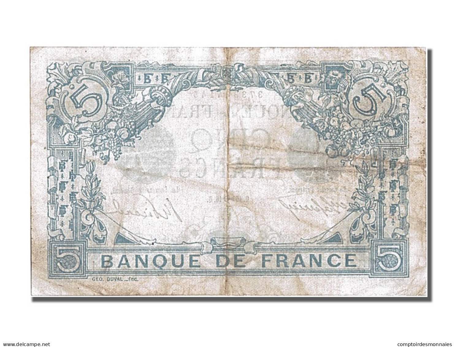 Billet, France, 5 Francs, 5 F 1912-1917 ''Bleu'', 1916, 1916-11-15, TTB - 5 F 1912-1917 ''Bleu''