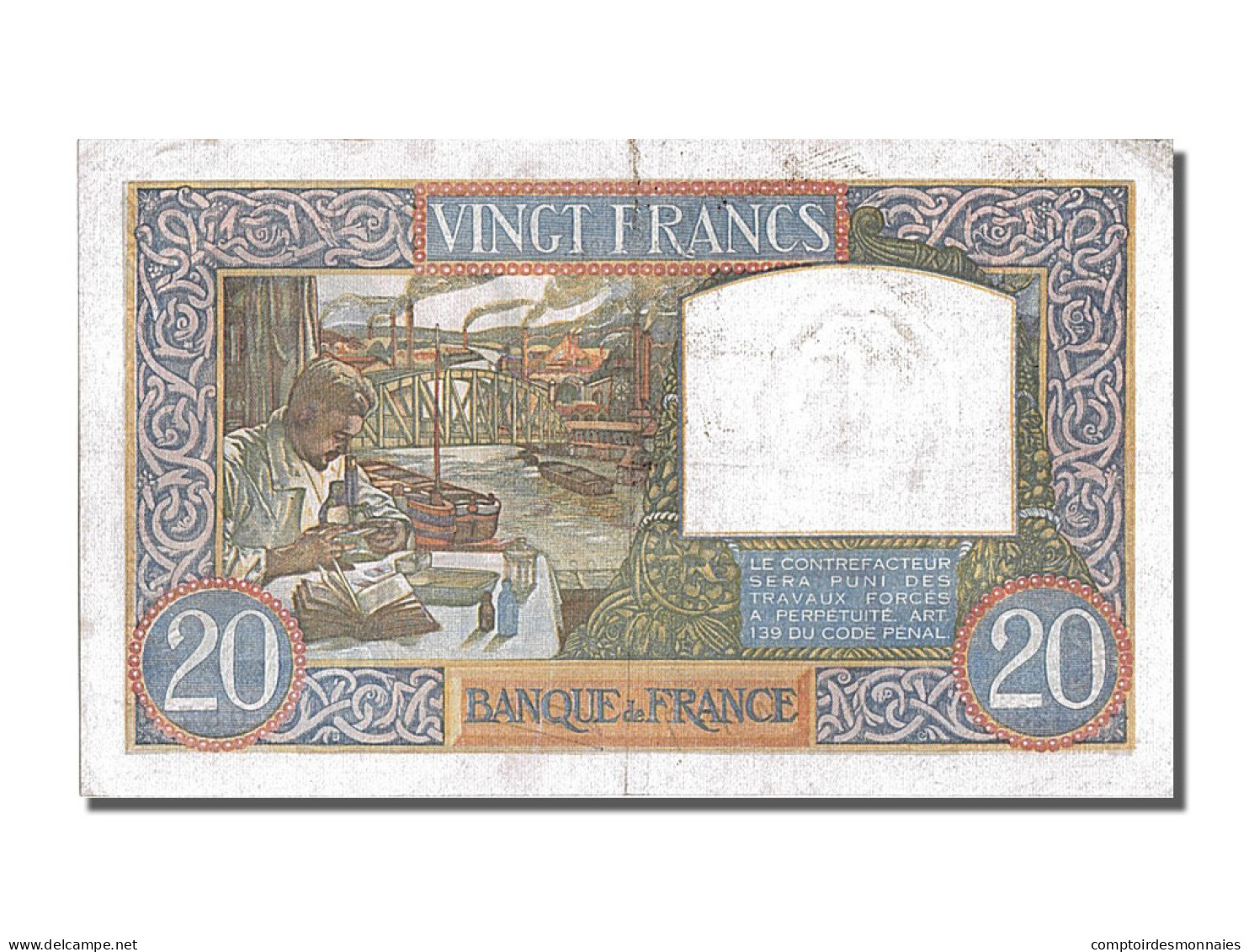 Billet, France, 20 Francs, 20 F 1939-1942 ''Science Et Travail'', 1941 - 20 F 1939-1942 ''Science Et Travail''