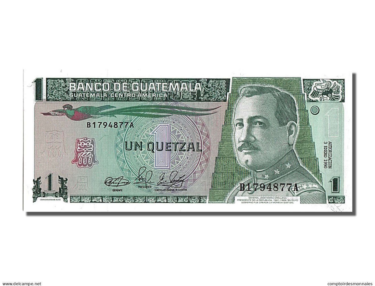 Billet, Guatemala, 1 Quetzal, 1990, 1990-01-03, NEUF - Guatemala