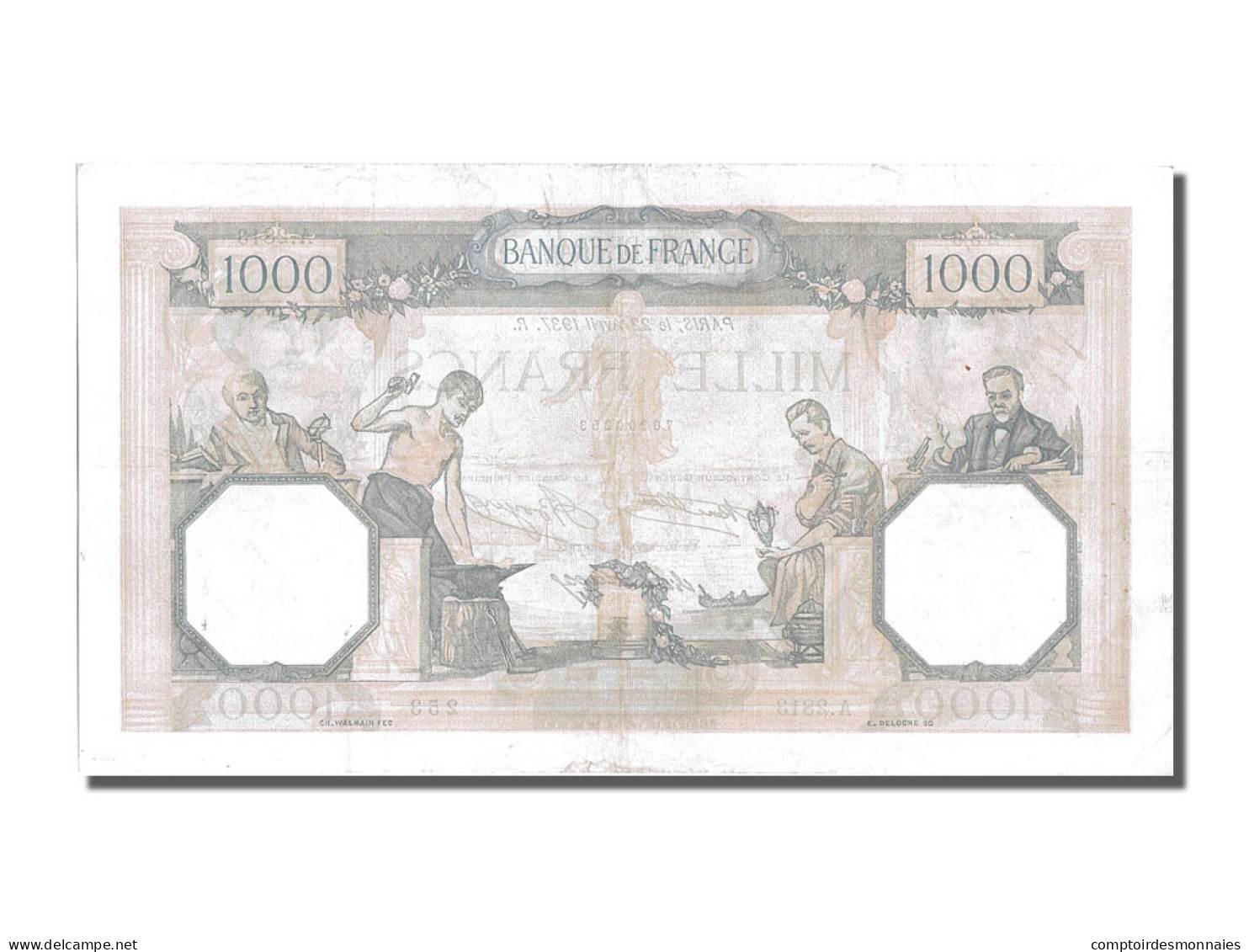 Billet, France, 1000 Francs, 1 000 F 1927-1940 ''Cérès Et Mercure'', 1937 - 1 000 F 1927-1940 ''Cérès Et Mercure''