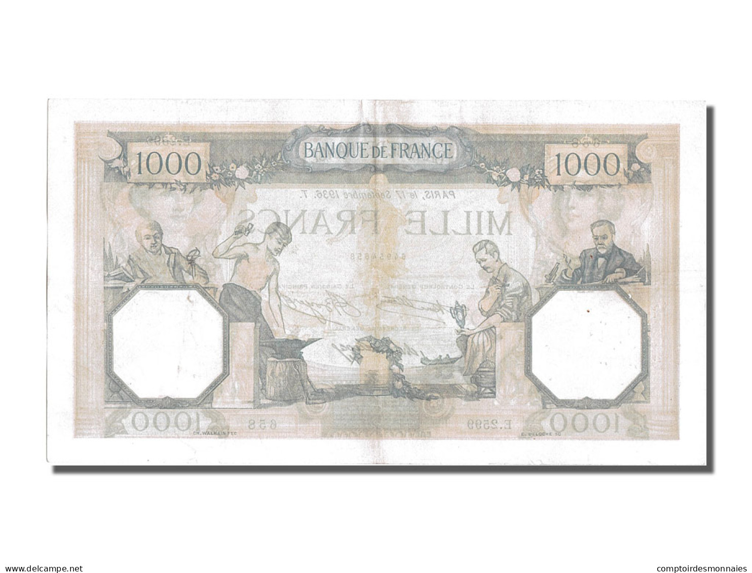 Billet, France, 1000 Francs, 1 000 F 1927-1940 ''Cérès Et Mercure'', 1936 - 1 000 F 1927-1940 ''Cérès Et Mercure''