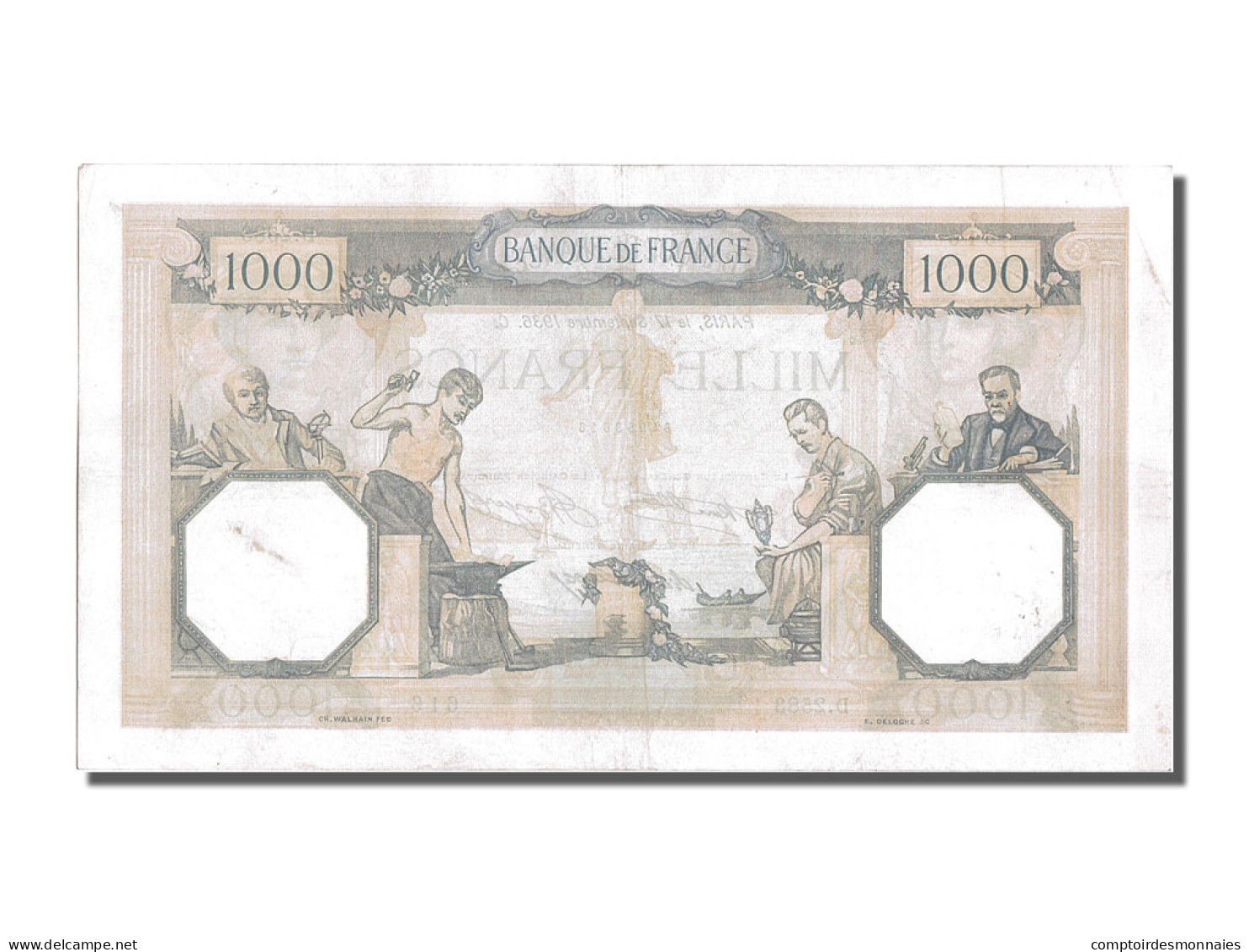 Billet, France, 1000 Francs, 1 000 F 1927-1940 ''Cérès Et Mercure'', 1936 - 1 000 F 1927-1940 ''Cérès Et Mercure''