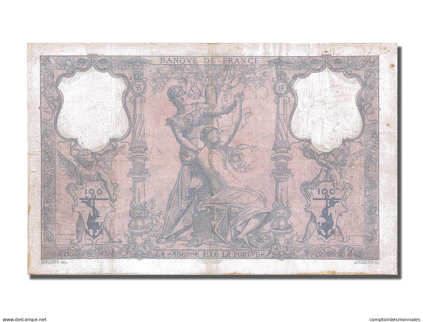 Billet, France, 100 Francs, 100 F 1888-1909 ''Bleu Et Rose'', 1896, 1896-08-25 - 100 F 1888-1909 ''Bleu Et Rose''