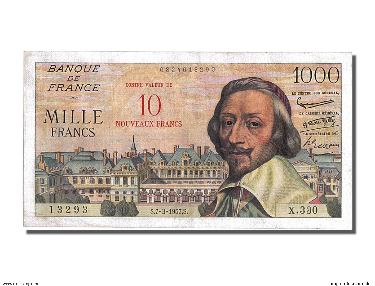 Billet, France, 10 Nouveaux Francs On 1000 Francs, 1955-1959 Overprinted With - 1955-1959 Overprinted With ''Nouveaux Francs''