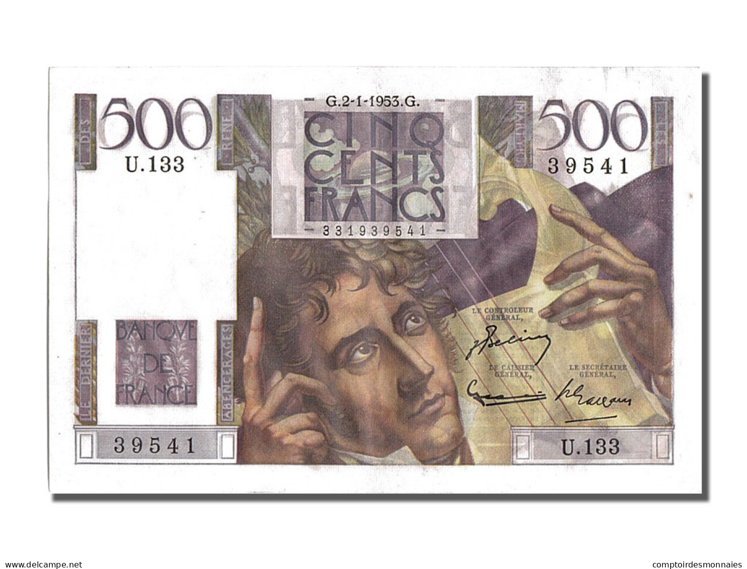 Billet, France, 500 Francs, 500 F 1945-1953 ''Chateaubriand'', 1953, 1953-01-02 - 500 F 1945-1953 ''Chateaubriand''