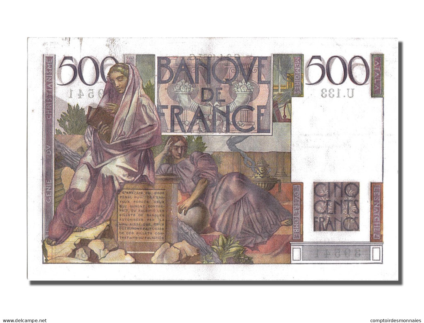 Billet, France, 500 Francs, 500 F 1945-1953 ''Chateaubriand'', 1953, 1953-01-02 - 500 F 1945-1953 ''Chateaubriand''