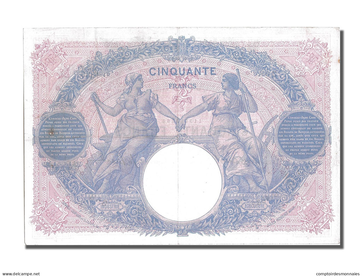 Billet, France, 50 Francs, 50 F 1889-1927 ''Bleu Et Rose'', 1913, 1913-02-03 - 50 F 1889-1927 ''Bleu Et Rose''