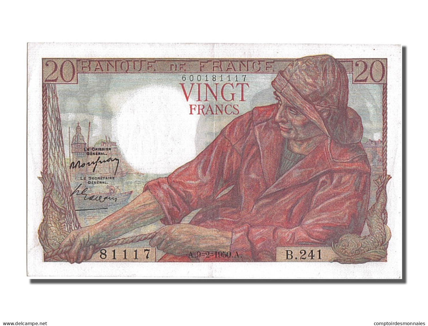 Billet, France, 20 Francs, 20 F 1942-1950 ''Pêcheur'', 1950, 1950-02-09, SPL - 20 F 1942-1950 ''Pêcheur''