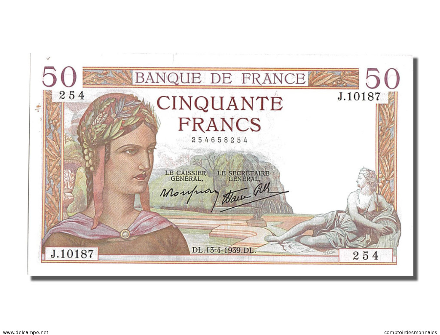 Billet, France, 50 Francs, 50 F 1934-1940 ''Cérès'', 1939, 1939-04-13, SUP - 50 F 1934-1940 ''Cérès''
