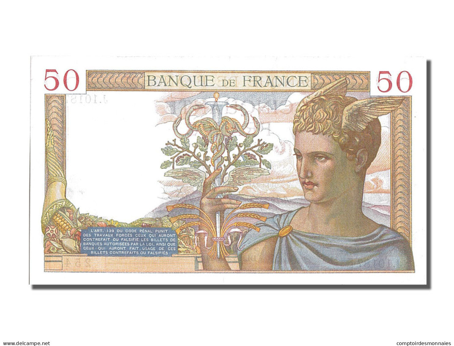 Billet, France, 50 Francs, 50 F 1934-1940 ''Cérès'', 1939, 1939-04-13, SUP - 50 F 1934-1940 ''Cérès''